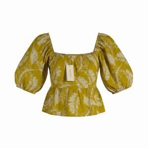 NWT Sim & Sam Women's Crop Top Sz M Off Shoulder Puff Sleeves Smocked Boho